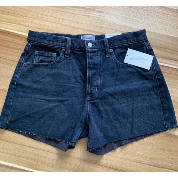 Universal Thread Womens Black Denim Cut-Off Baggy Shorts Cotton Mid-Rise Size 6 - Picture 10 of 14